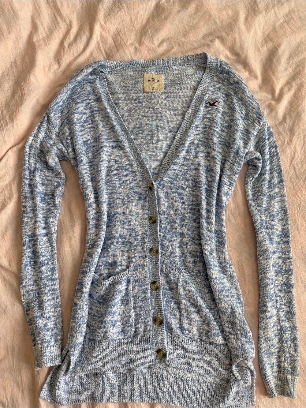 Vintage y2k Hollister blue and white cardigan